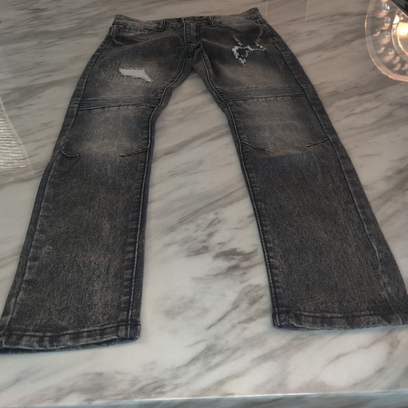 Road Narrows N.Y.C Boys Distressed Jeans Black 10 - Picture 7 of 12